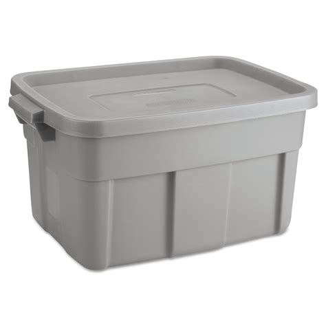 rubbermaid roughneck storage box 14 gal steel gray|rubbermaid storage containers.